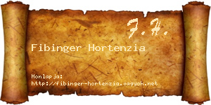 Fibinger Hortenzia névjegykártya
